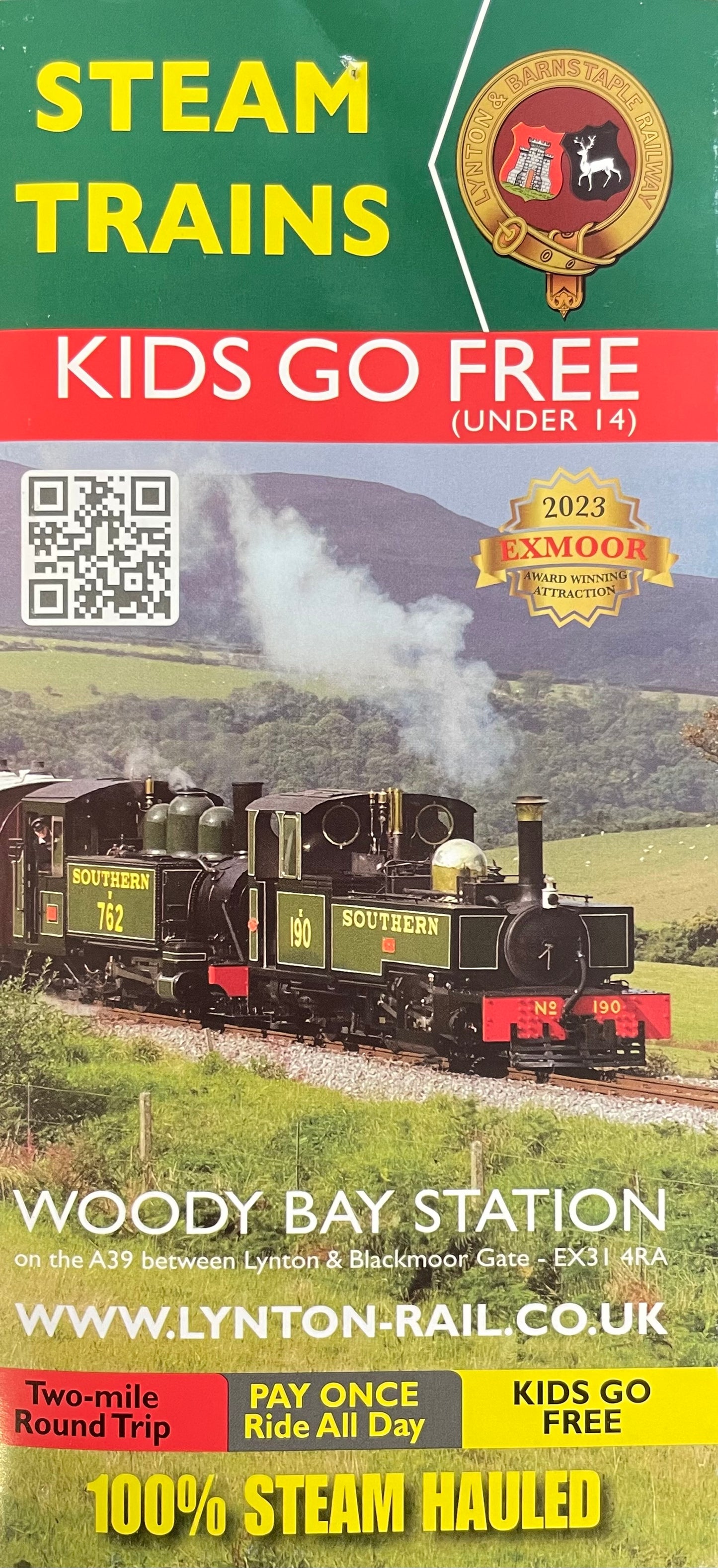 Lynton - Rail - Woody Bay Station - STEAM TRAINS - KIDS GO FREE - 2023