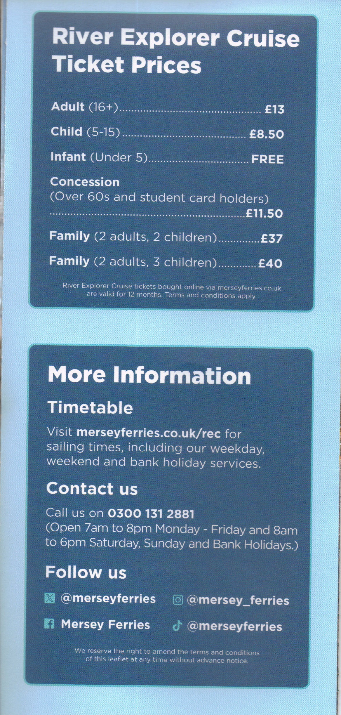 Mersey Ferries - Ferry Cross The Mersey April 25 to March 26
