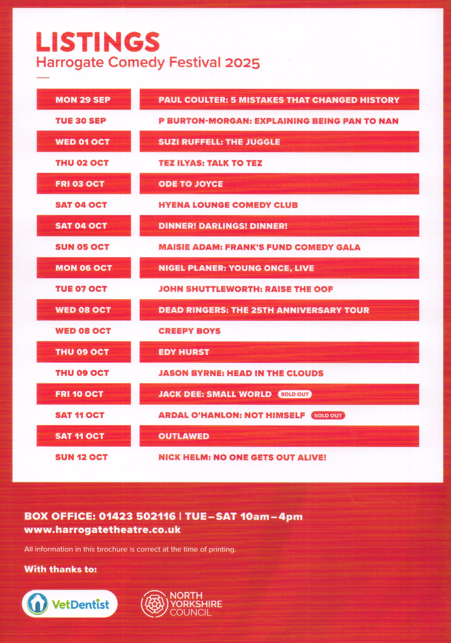 Harrogate Theatre Comedy Festival 2025
