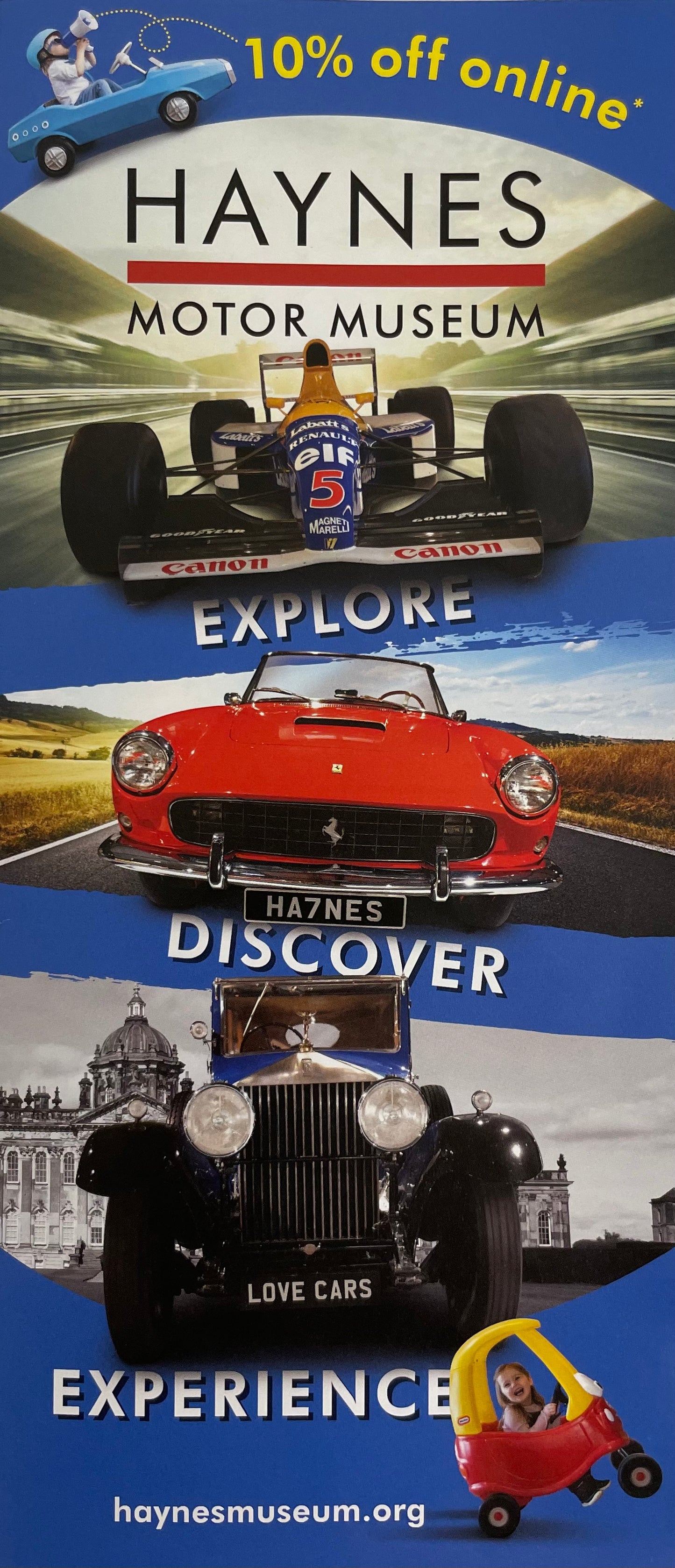 Haynes Motor Museum 	10% off online -  Explore, Discover,  Experience 2023 May version