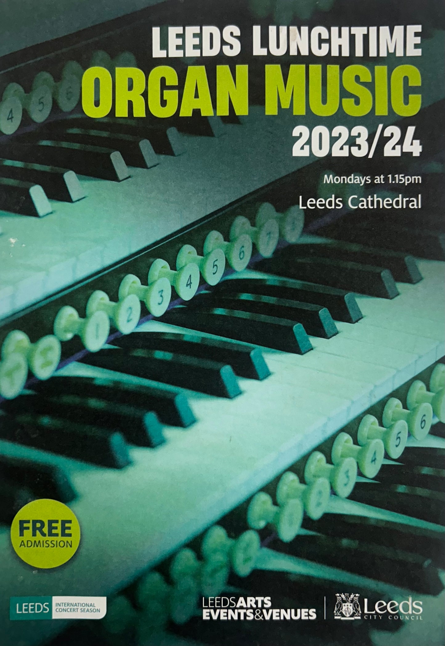 Leeds Lunchtime Organ Music 2023/24