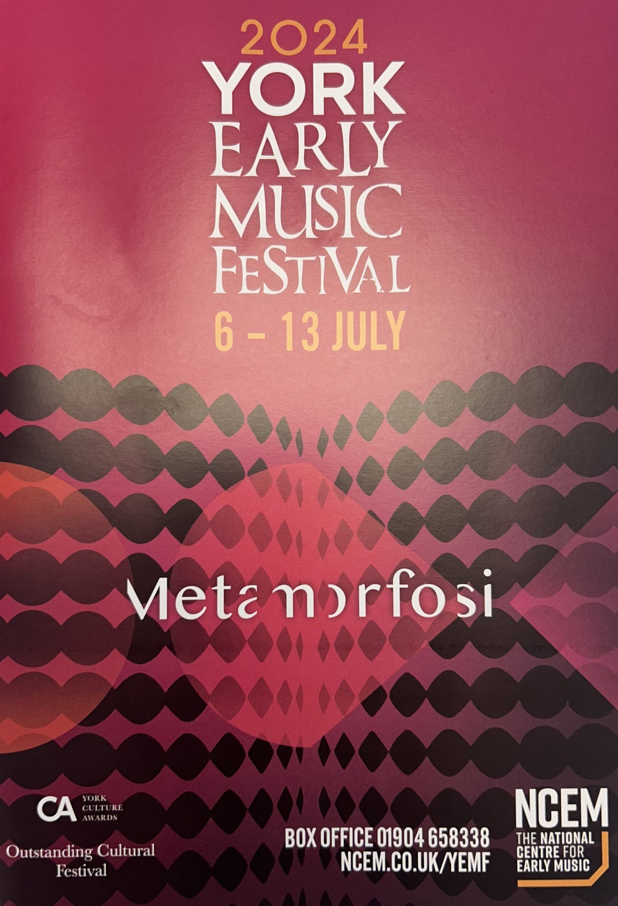 National Centre for Early Music Festival Metamorfosi 613th July 202